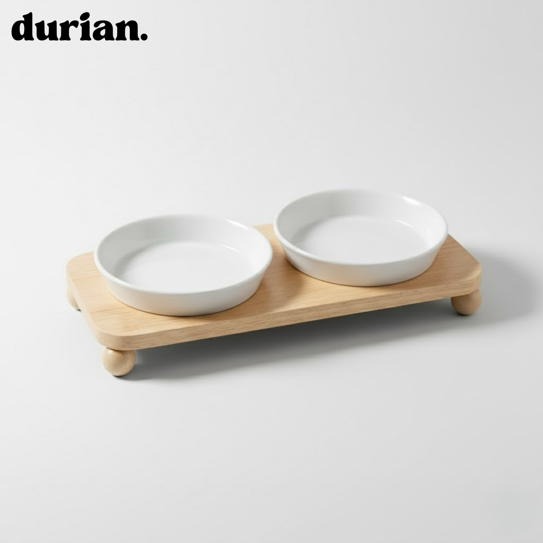 durian ダブルボウル 木製スタンド