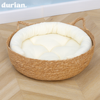 durian  부들풀 펫베드 쿠션 포함｜통기성 우수한 고양이·소형견 겸용 내추럴 인테리어 베드