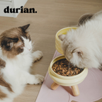 durian. 세라믹 펫푸드볼 고다리 스탠드형｜고양이·소형견 겸용 식기세트 (사료볼 & 워터볼)